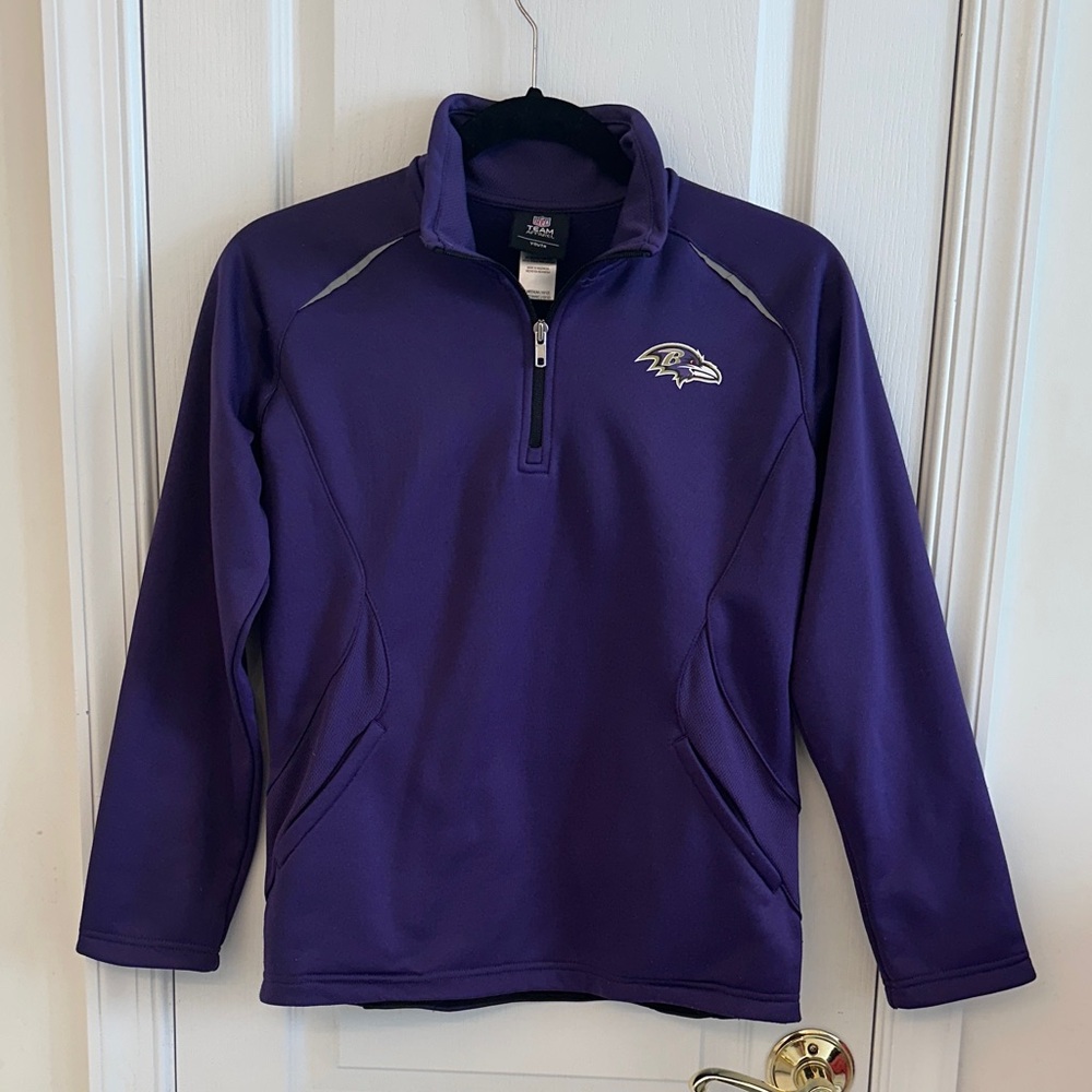 NFL Team Apparel Ravens Purple Youth 3/4 zip Jacket - size medium